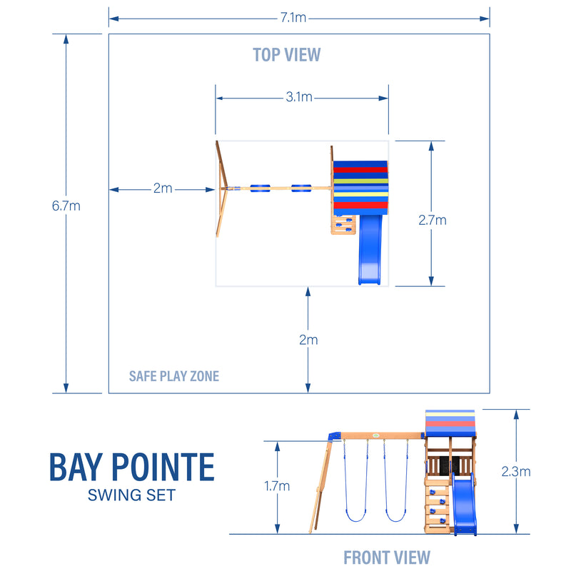 Bay Pointe Wooden Swing Set specifications