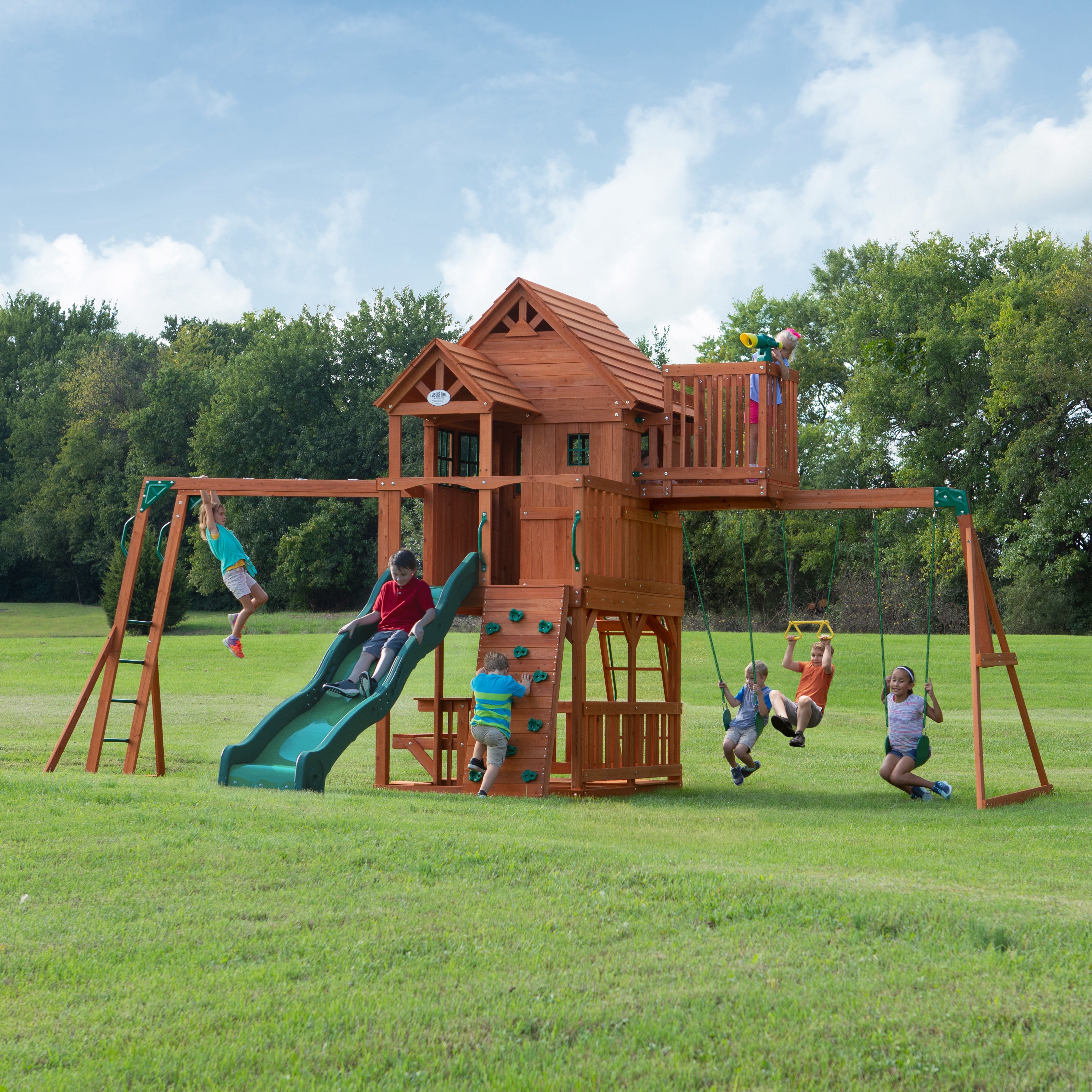 Outdoor playset with house on sale