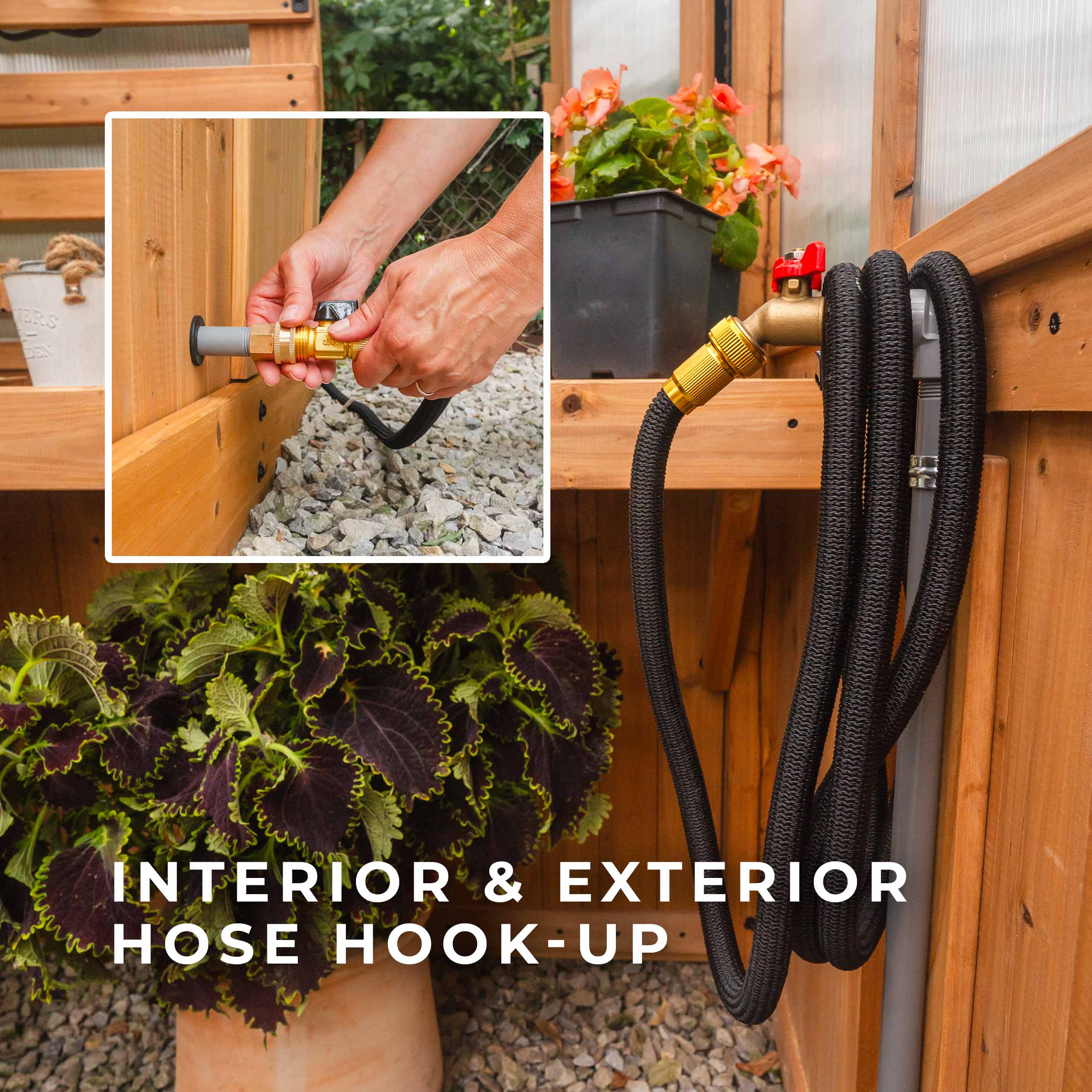 2.9m x 1.8m Bellerose Greenhouse Hose Hook-up