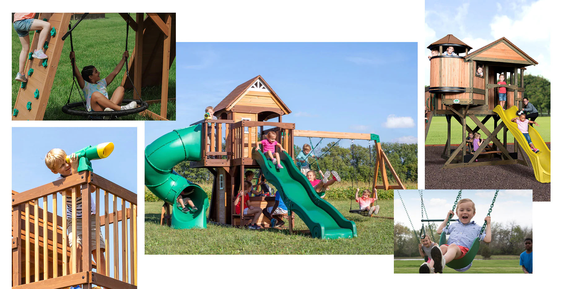 swing set collage