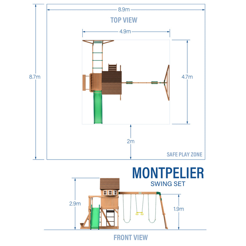 Montpelier Swing Set & Climbing Frame specifications