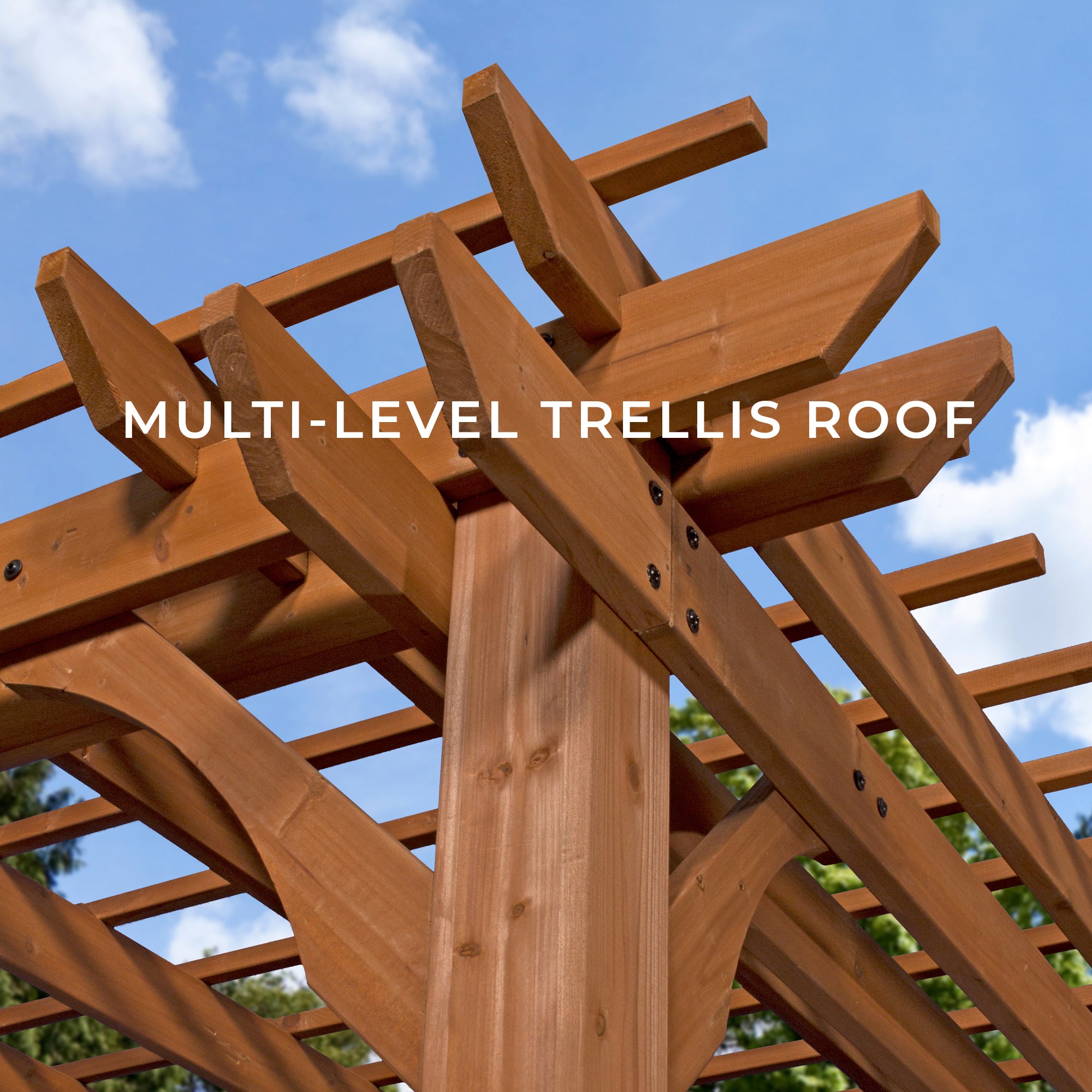 3.6m x 3m Wood Pergola (12ft x 10ft)