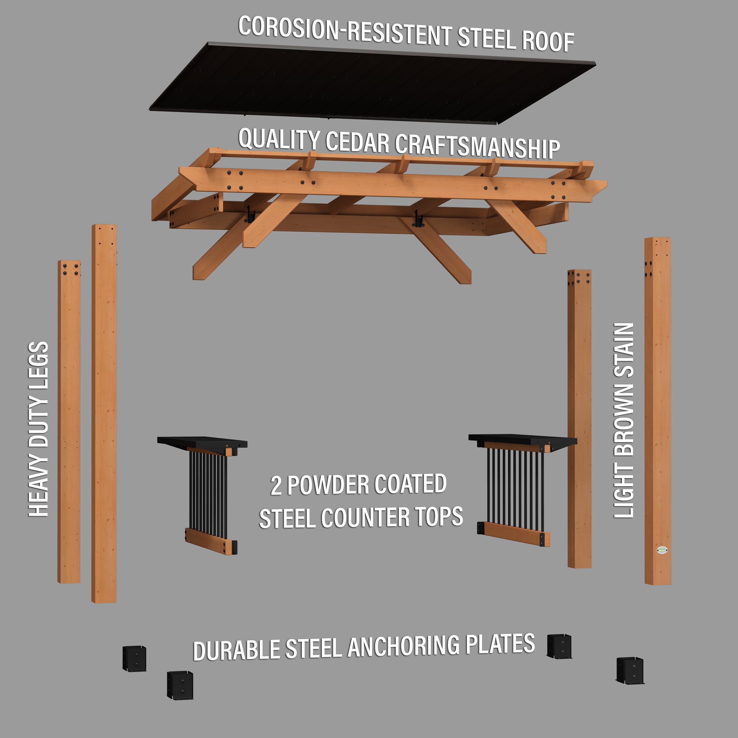 Saxony Grill Gazebo Exploded View