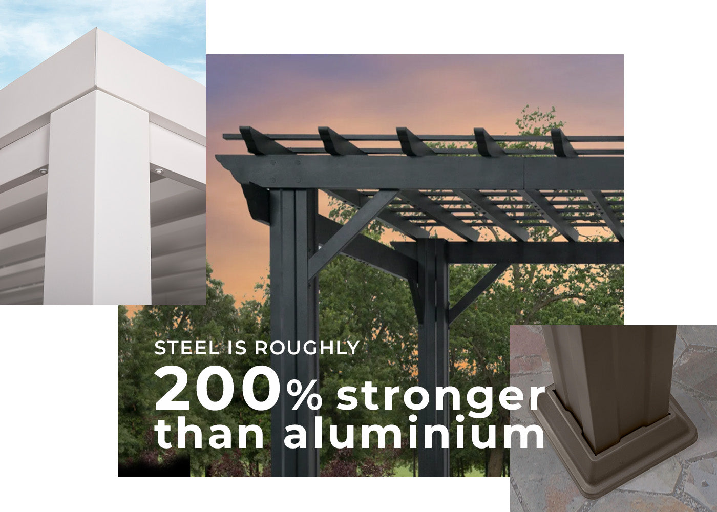 steel is roughly 200& stronger than aluminium