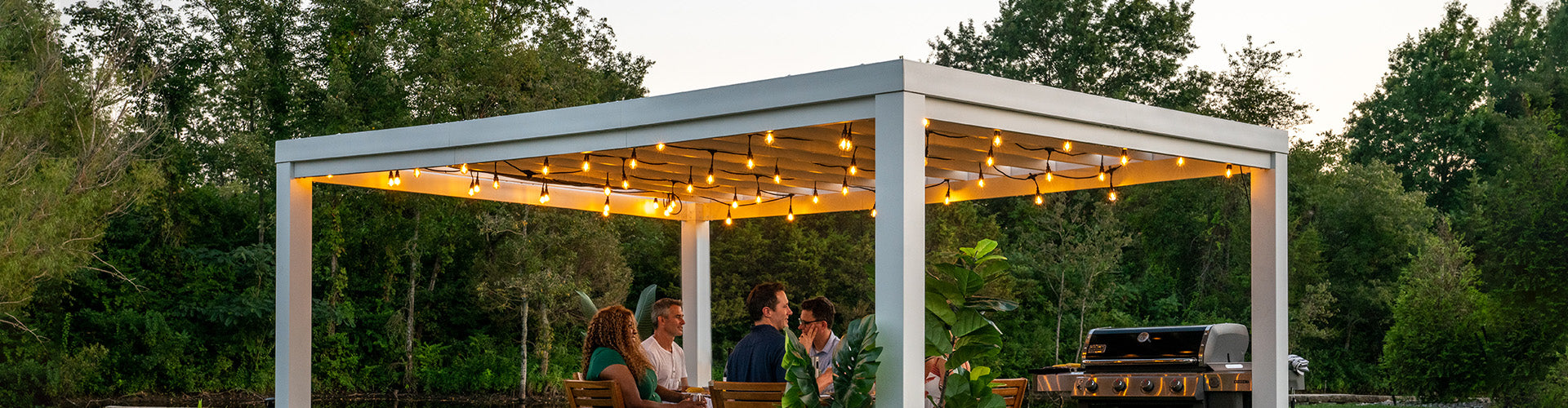 steel pergola lighting