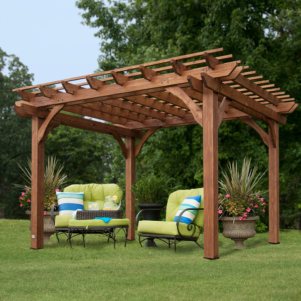 3.6m x 3m Wood Pergola (12ft x 10ft)