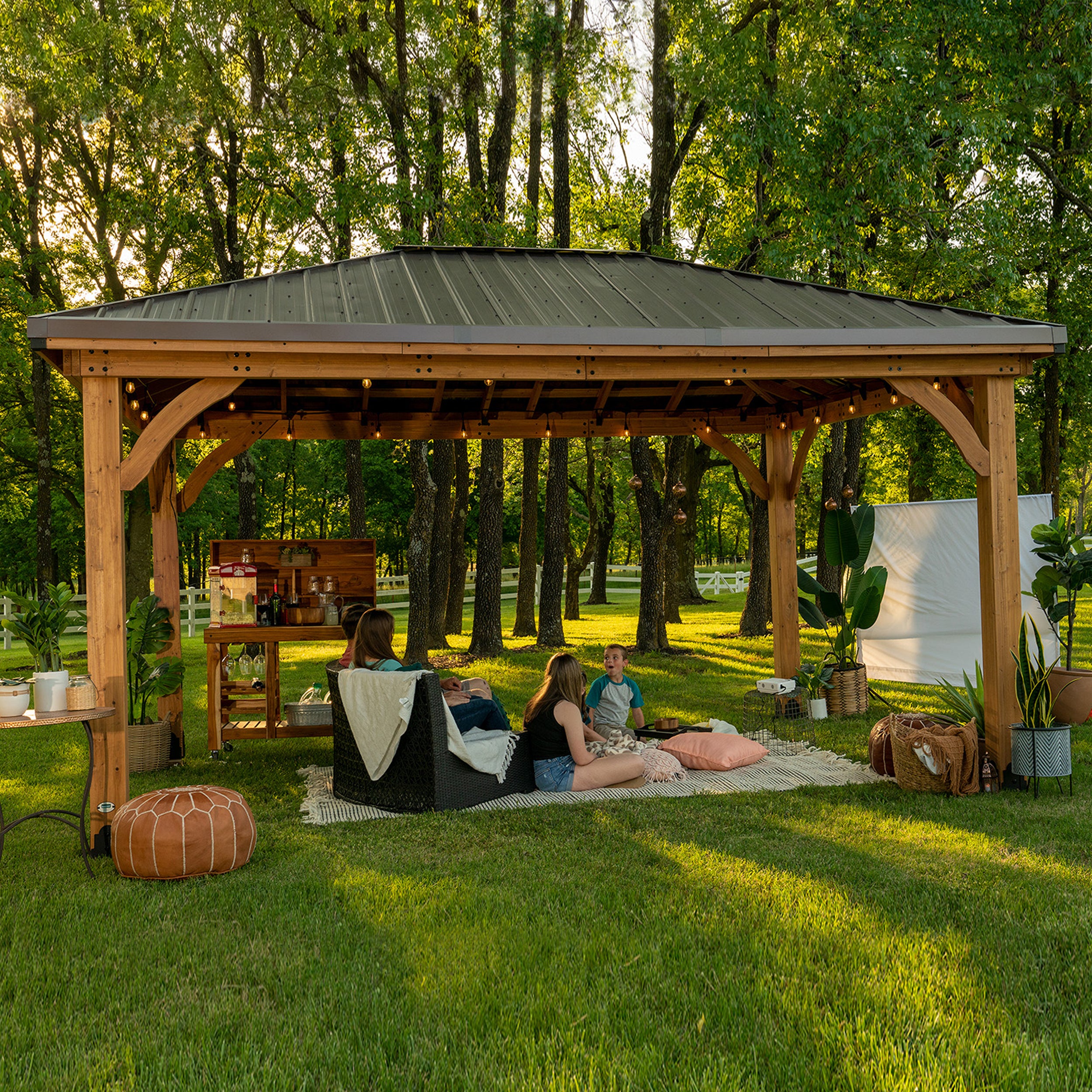 4.8m x 3.6m Barrington Gazebo movie theater outdoors