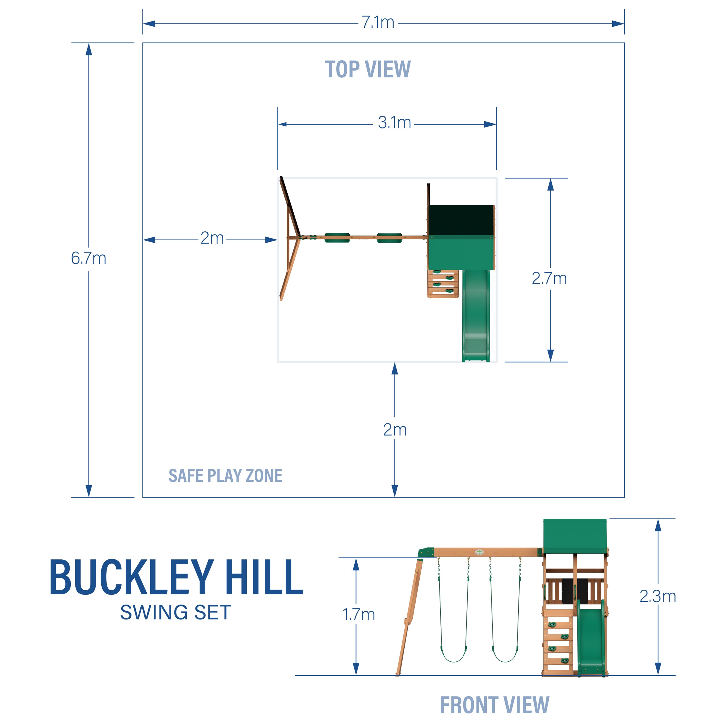 Buckley Hill Metric Dimensions