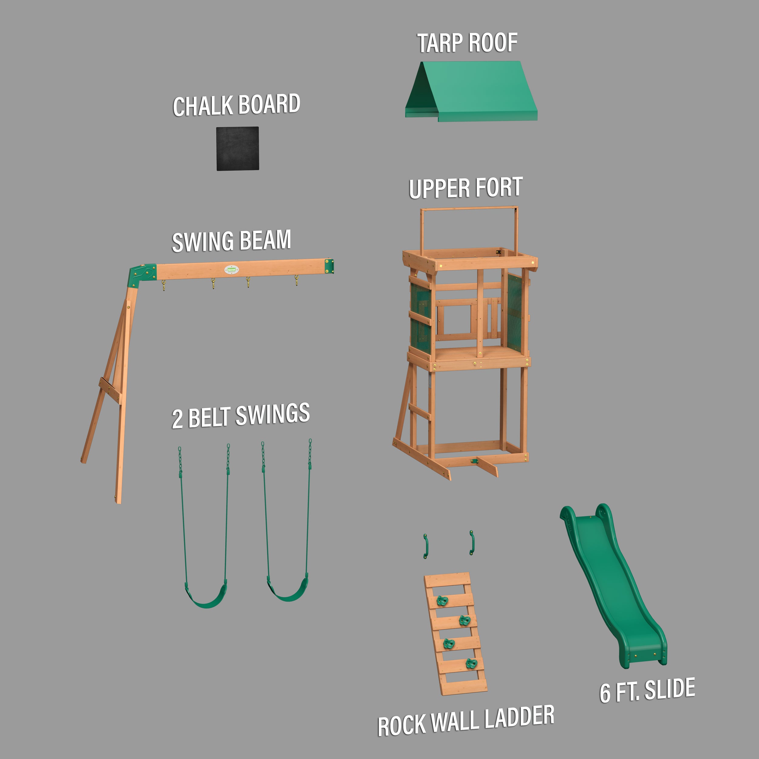 Buckley Hill Swing Set Exploded View