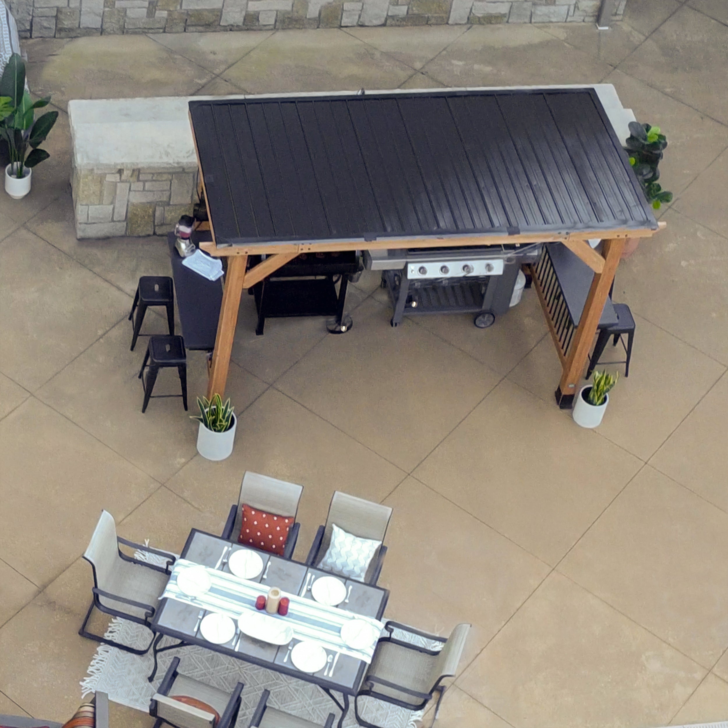 Saxony XL Grill Gazebo Top View