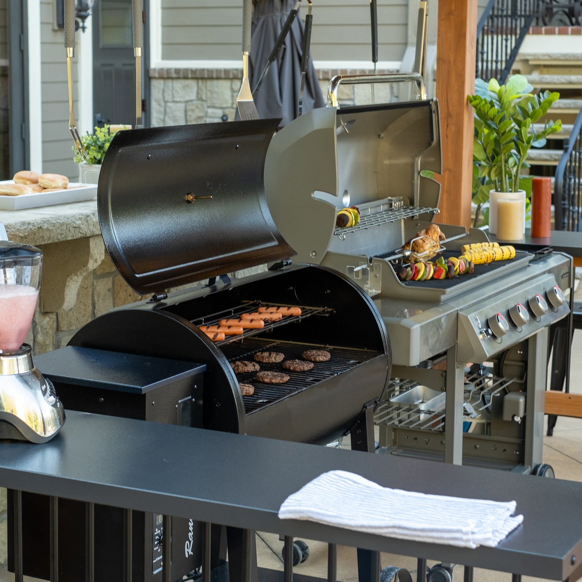 Saxony XL Grill Gazebo in outdoor garden